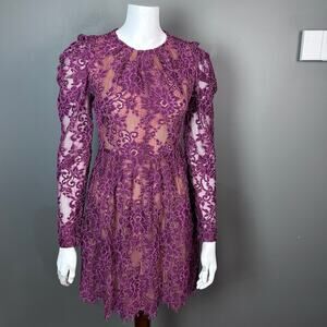 Michael Michael Kors dress size 2 lace pink NWT puff sleeve cottagecore coquette